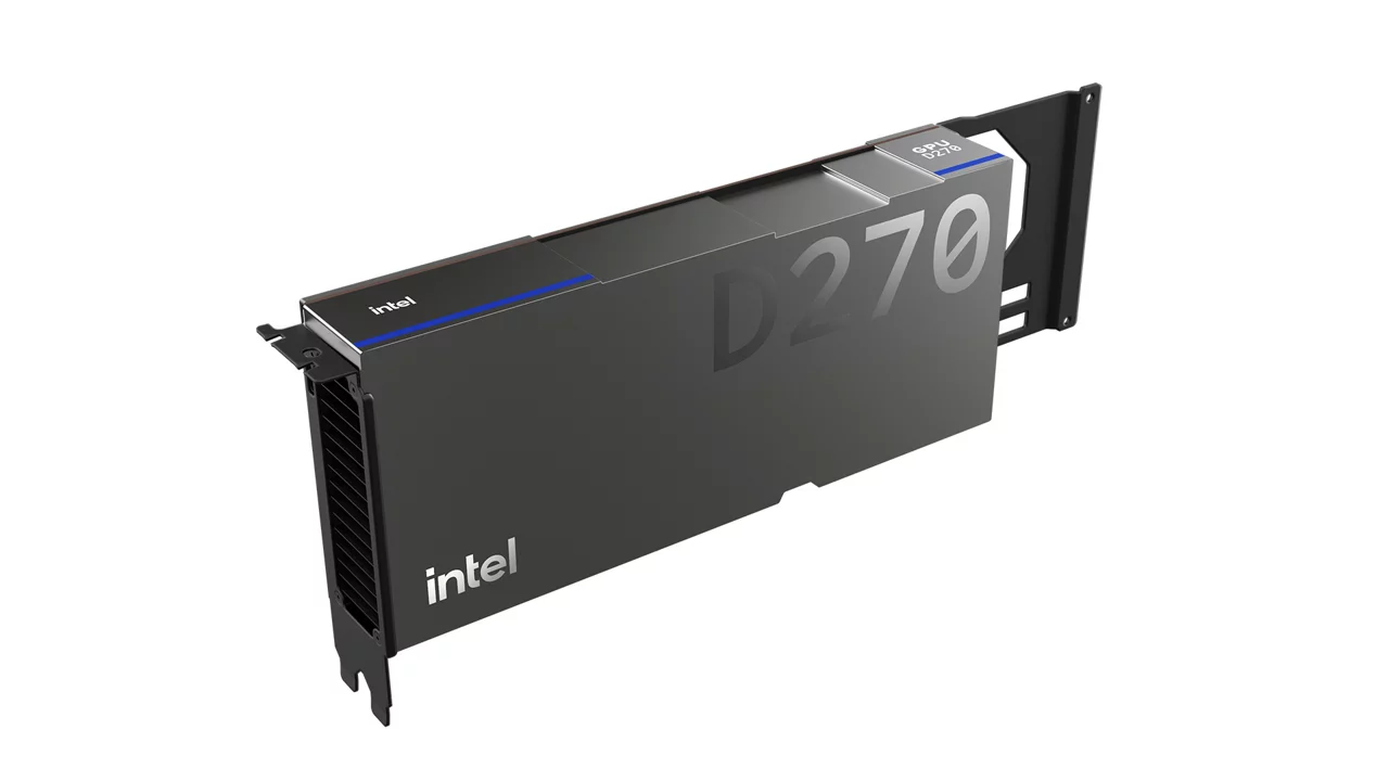 Produktová vizualizácia Intel GPU D-series, predtým Crescent Island.