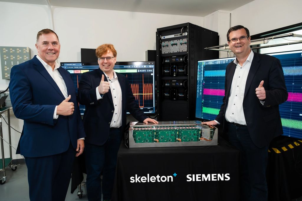 Oficiálna fotografia k oznámeniu investície Siemens do Skeleton Technologies.
