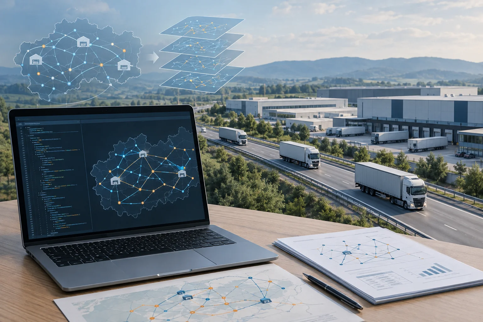 AI ilustrácia: Google Research predstavilo MilleMiglia pre middle-mile logistiku ako open-source generátor benchmarkov