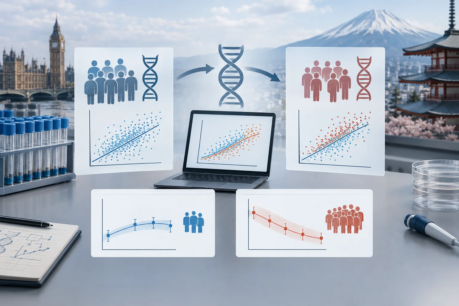AI ilustrácia: Google Research opísal, kedy prenos PRS z UK Biobank do Biobank Japan zhoršuje presnosť